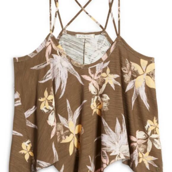 Free People Floral Camisole in Olive and Yellow - Picture 2 of 9